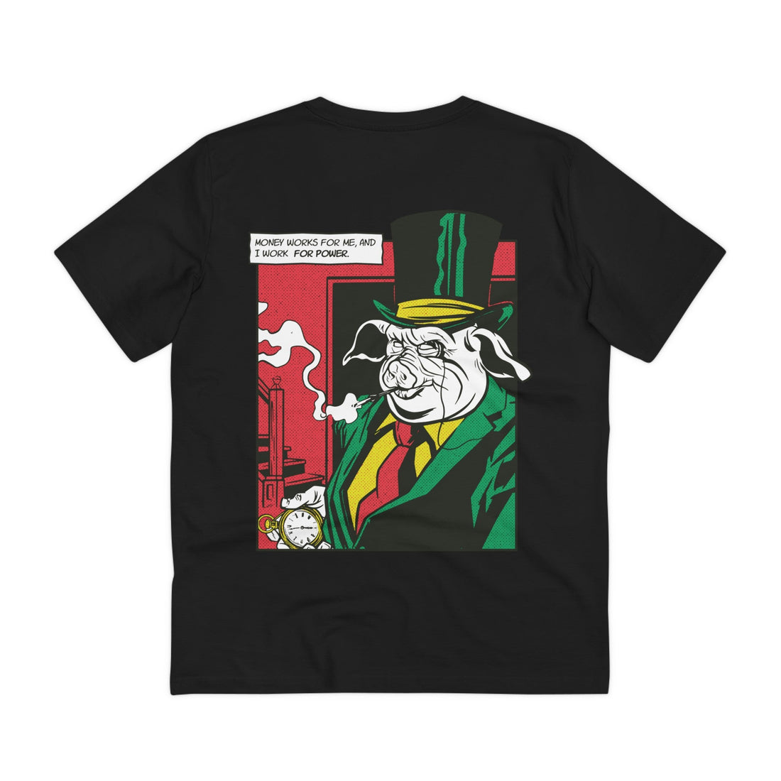 Printify T-Shirt Black / 2XS Pig Mafia Boss - Comic Mafia - Back Design