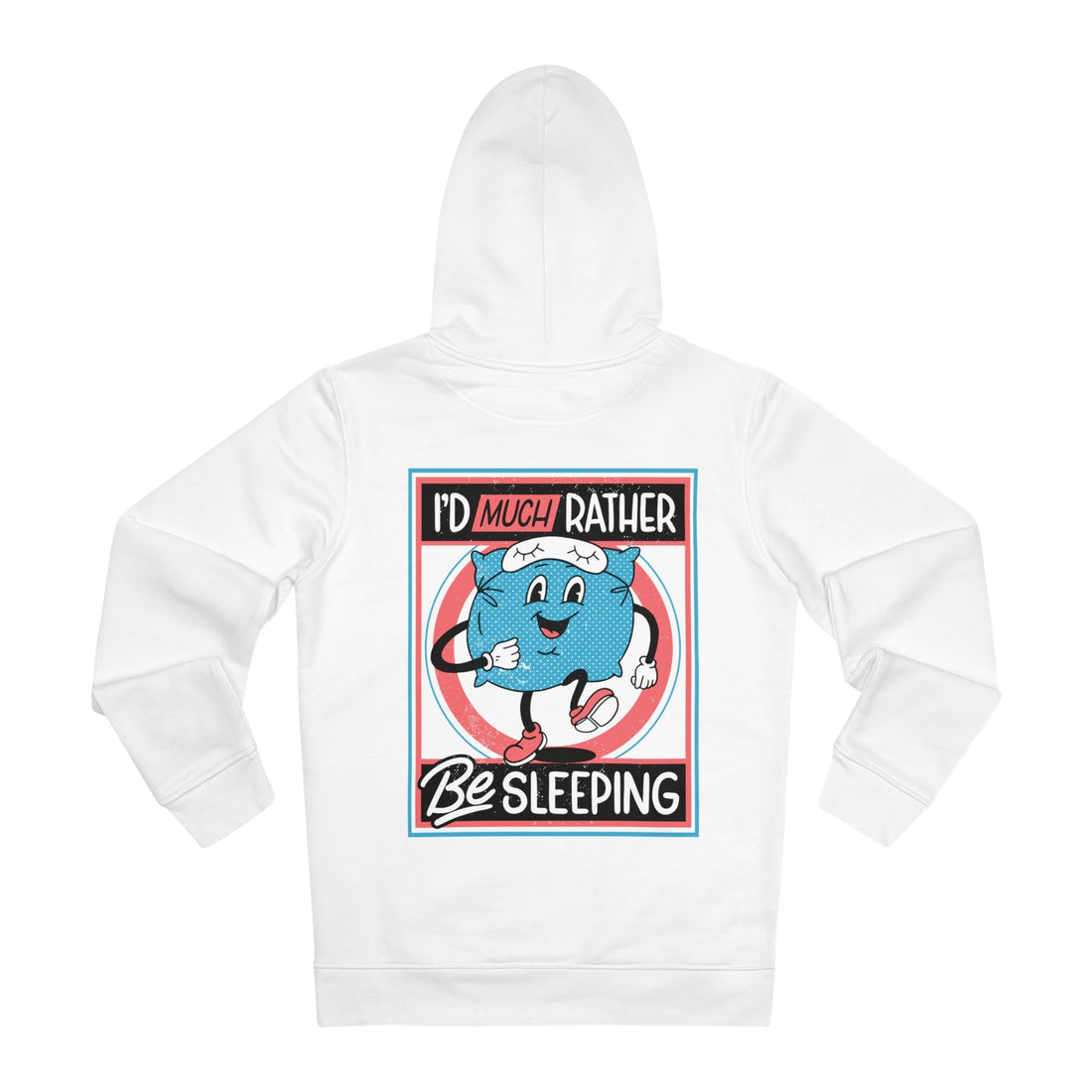 Printify Hoodie White / S Pillow I´d much rather be sleeping - Antisocial Retro - Hoodie - Back Design