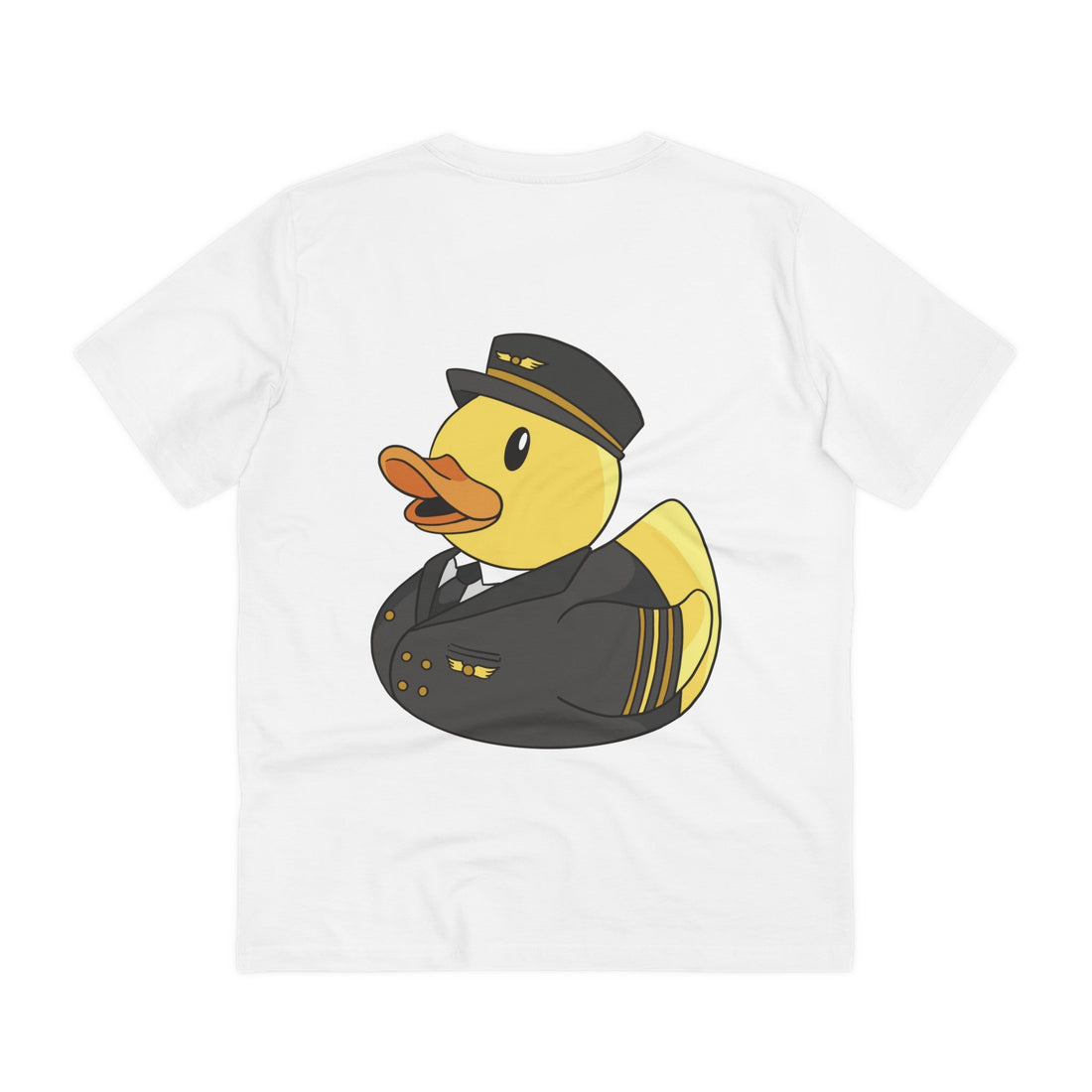 Printify T-Shirt White / 2XS Pilot - Rubber Duck - Back Design