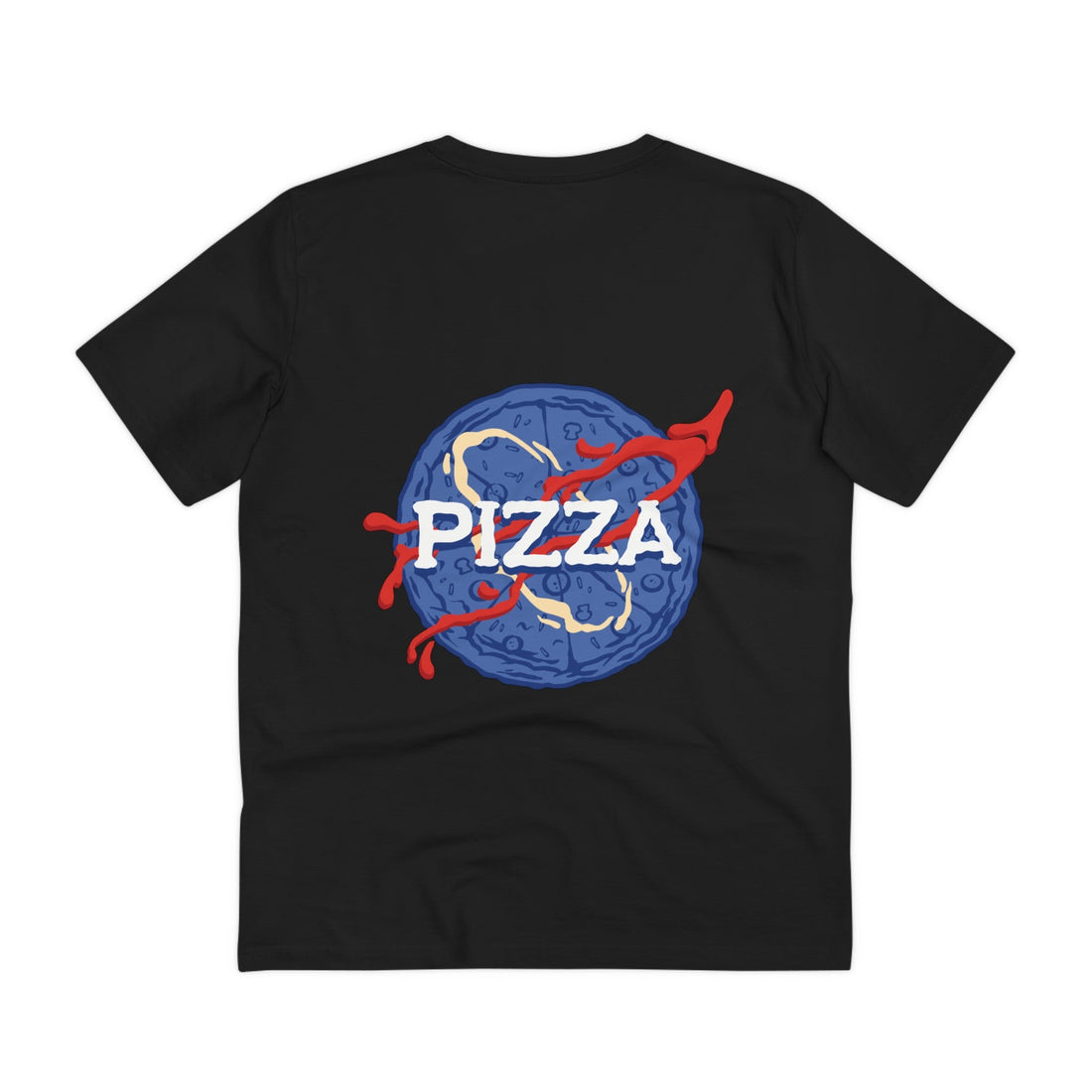 Printify T-Shirt Black / 2XS Pizza Astro - Film Parodie - Back Design