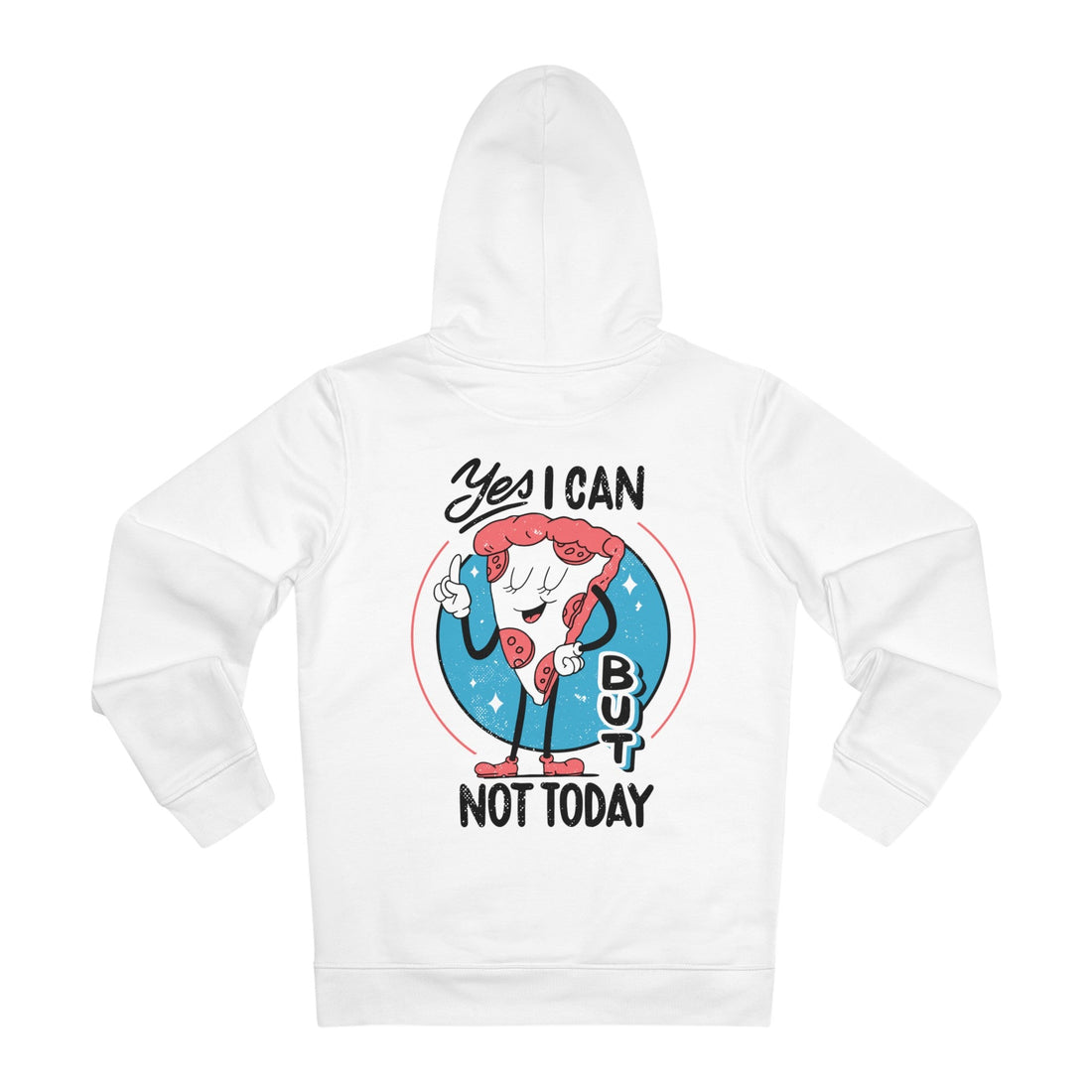Printify Hoodie White / S Pizza Slice Yes i can but not Today - Antisocial Retro - Hoodie - Back Design