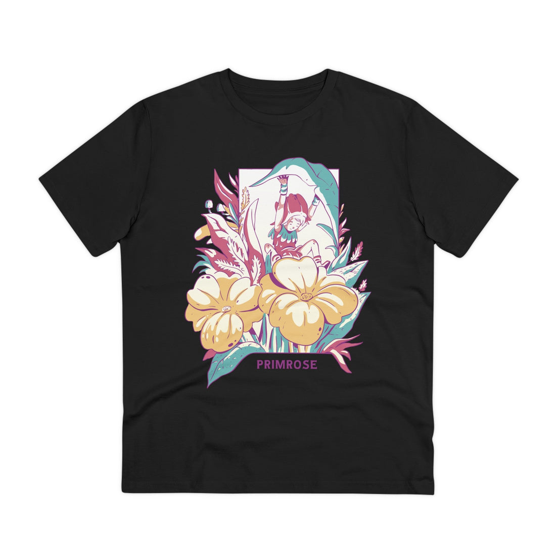 Printify T-Shirt Black / 2XS Primrose - Flowers with Fairies - Front Design