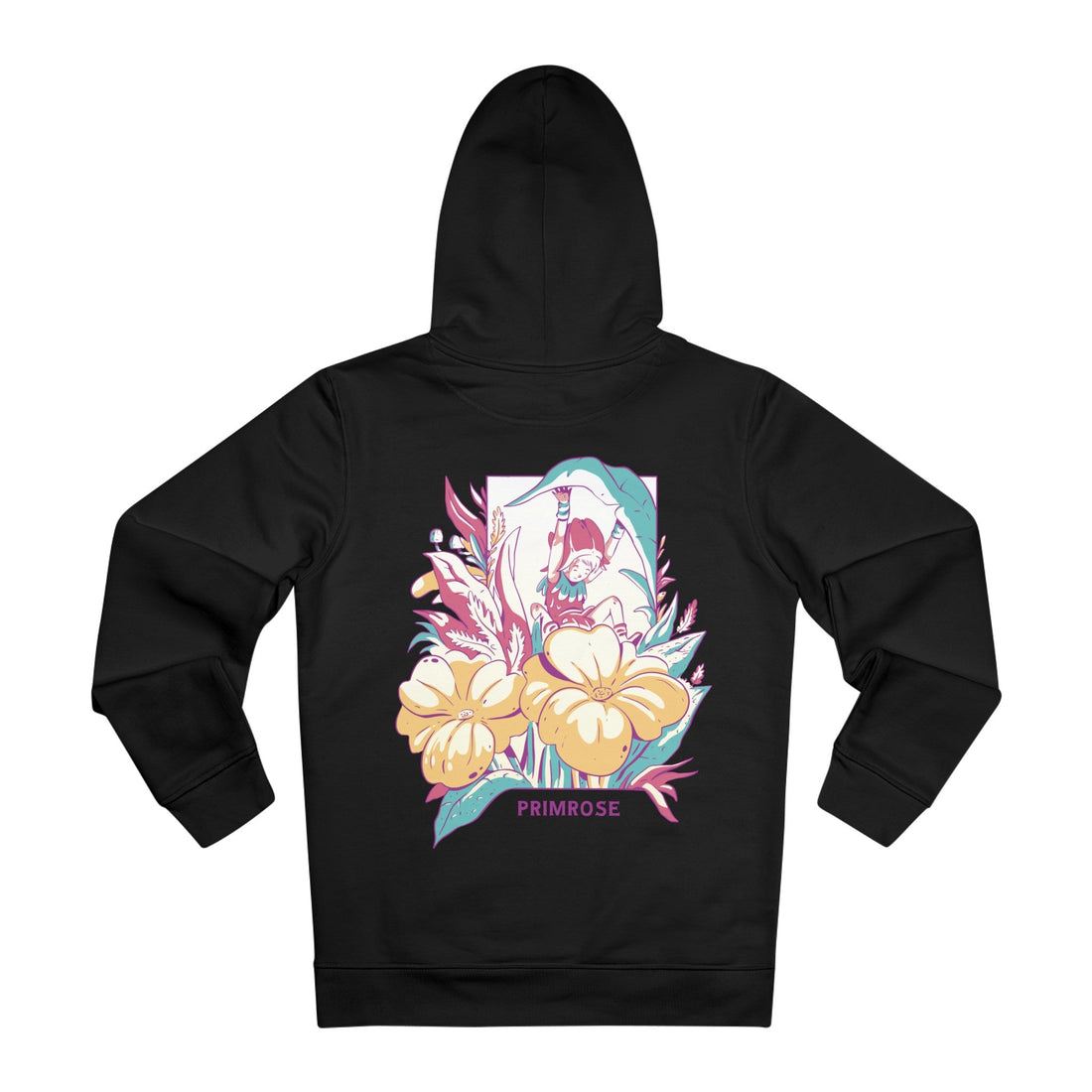 Printify Hoodie Black / M Primrose - Flowers with Fairies - Hoodie - Back Design