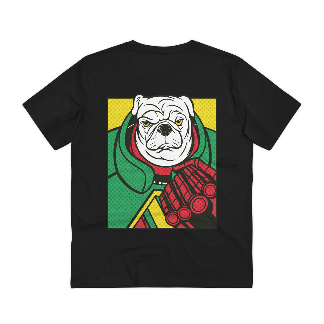 Printify T-Shirt Black / 2XS Pug Angry Dog - Comic Mafia - Back Design