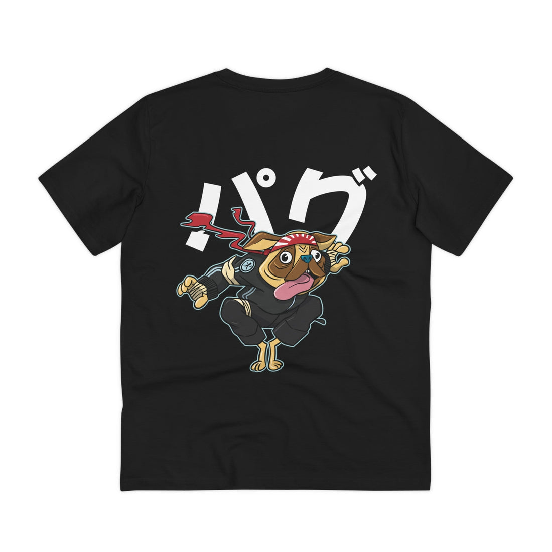 Printify T-Shirt Black / 2XS Pug - Warrior Animals - Back Design