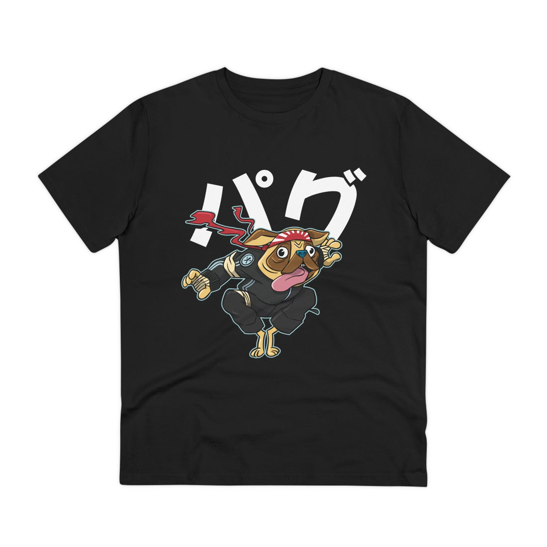 Printify T-Shirt Black / 2XS Pug - Warrior Animals - Front Design