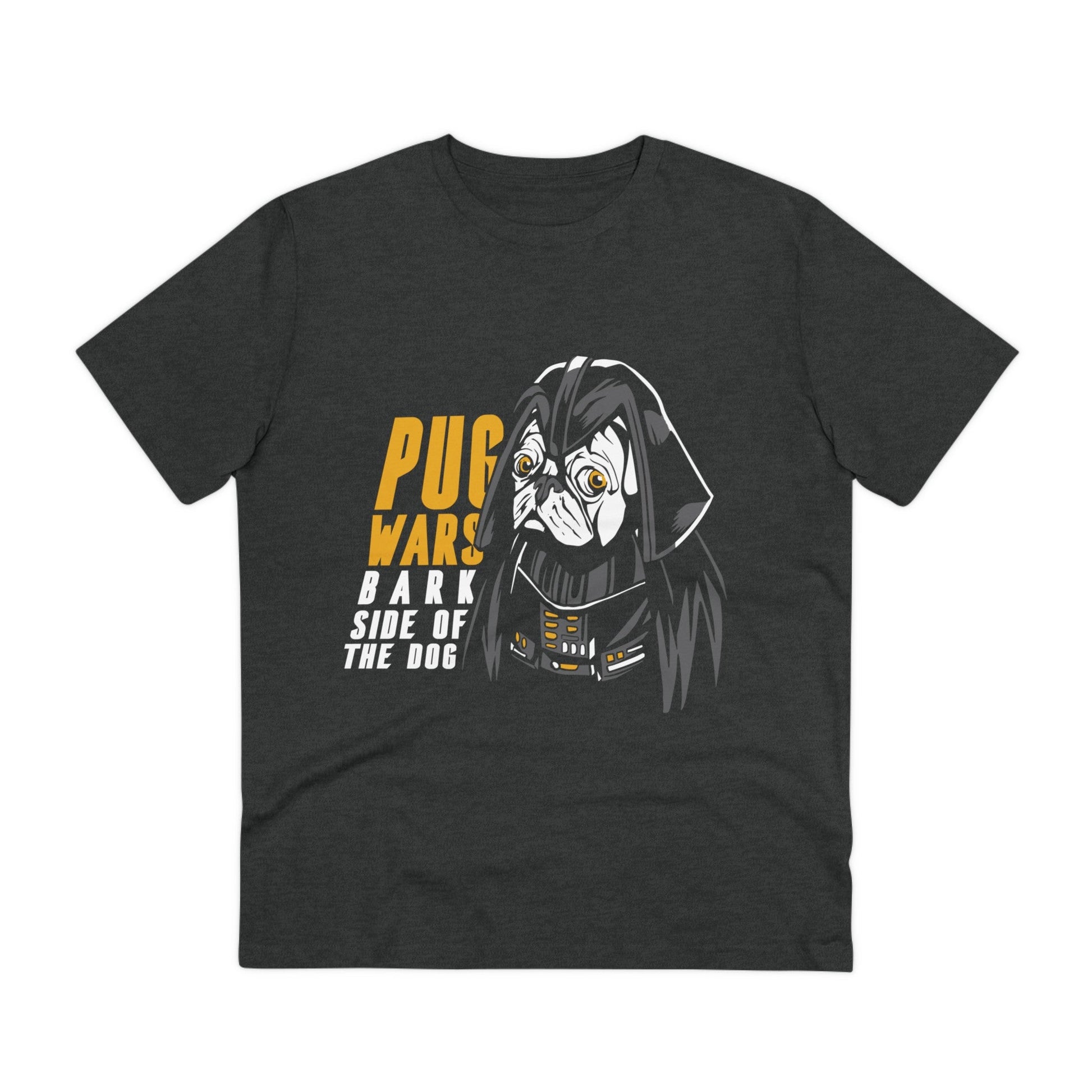 Printify T-Shirt Dark Heather Grey / 2XS Pug Wars bark side of the dog - Film Parodie - Front Design