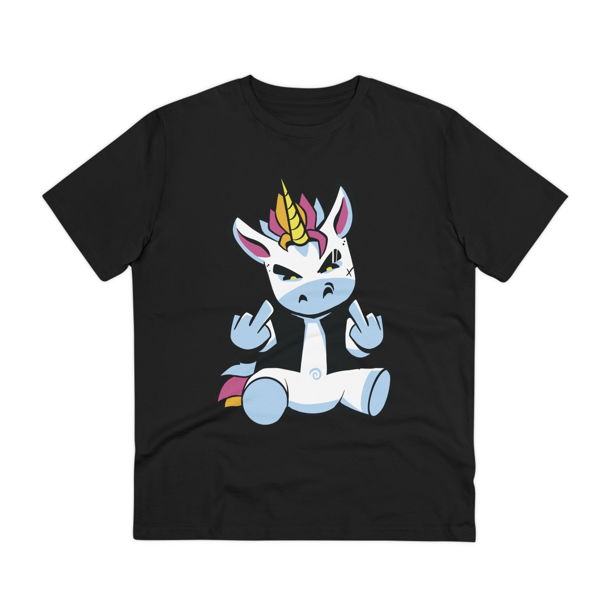 Printify T-Shirt Black / 5XL Punk Einhorn - Unicorn World - Front Design