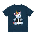 Printify T-Shirt French Navy / 2XS Punk Einhorn - Unicorn World - Front Design