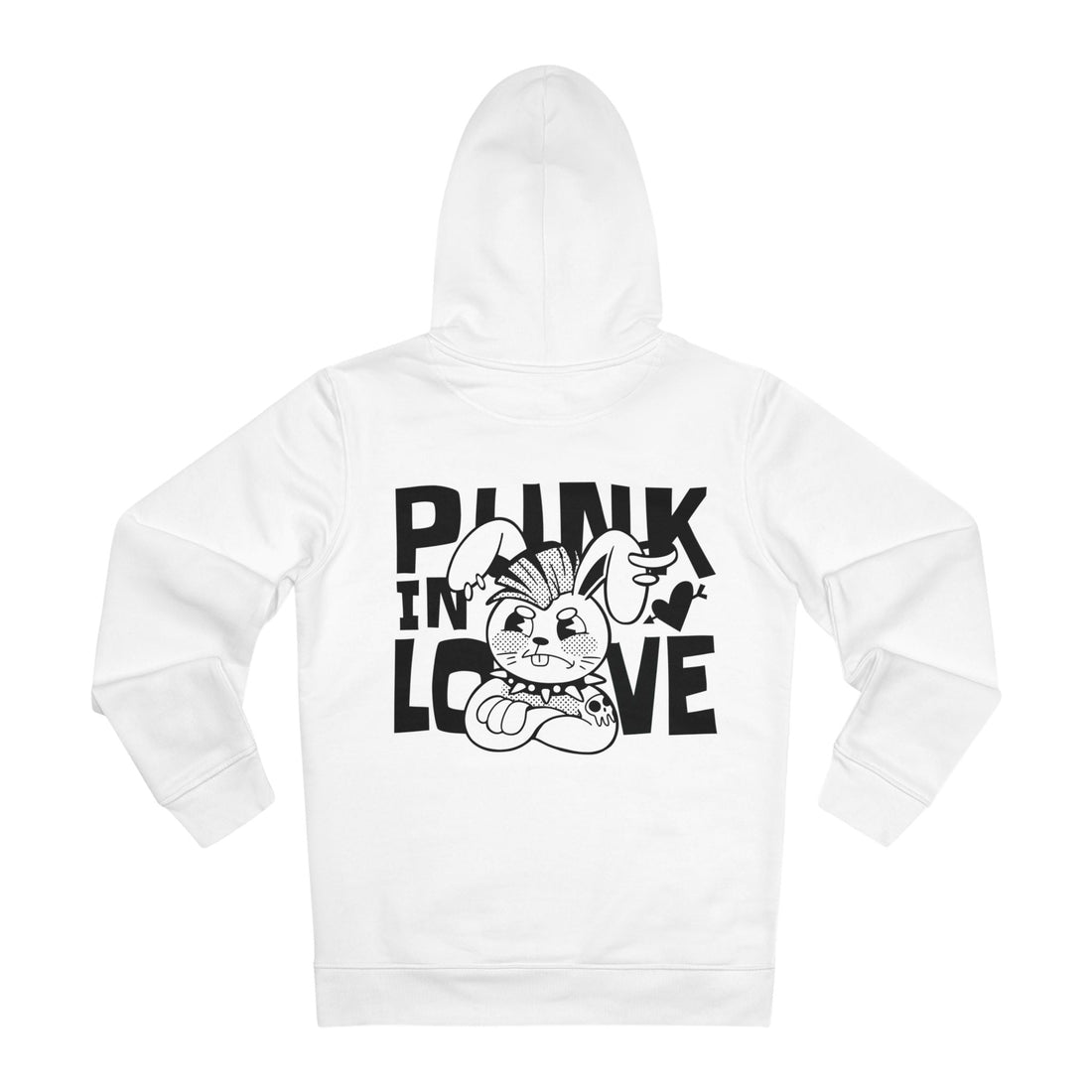 Printify Hoodie White / S Punk Rabbit In Love - Streetwear - Berlin Reality - Hoodie - Back Design