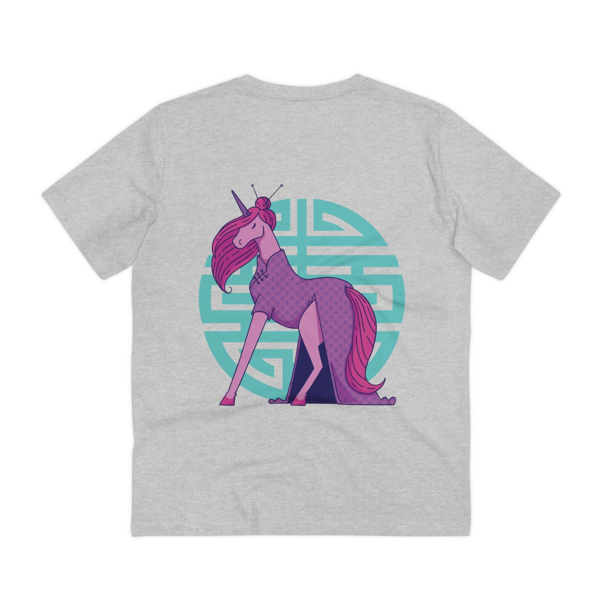 Printify T-Shirt Heather Grey / 2XS Qi Pao Unicorn - Unicorn World - Back Design