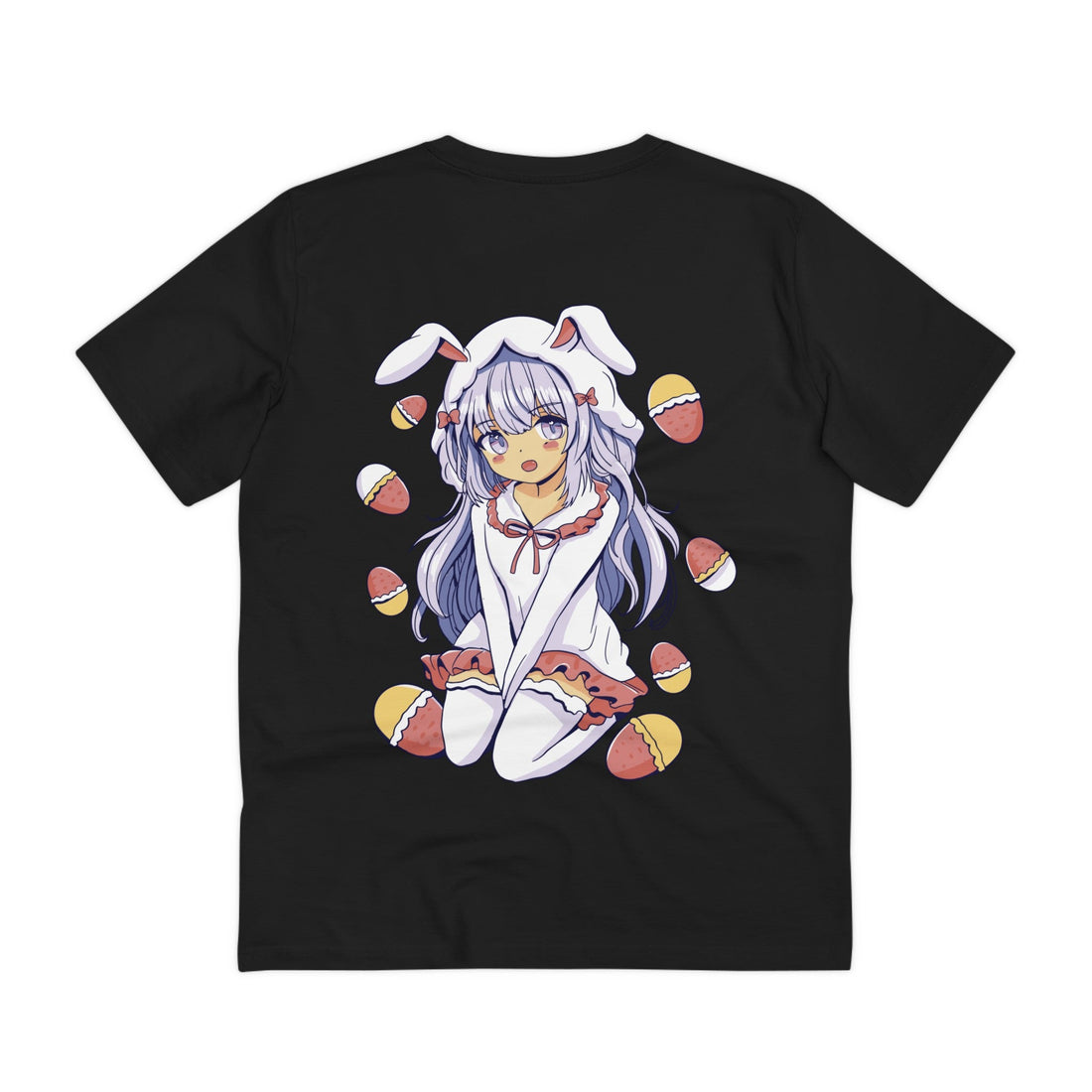 Printify T-Shirt Black / 2XS Rabbit Easter Anime Girl - Anime World - Back Design