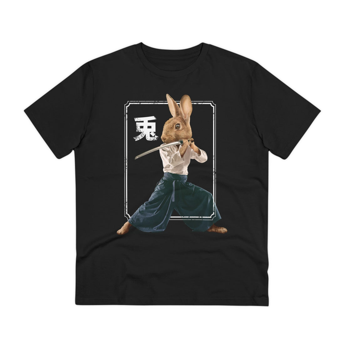 Printify T-Shirt Black / 2XS Rabbit Ninja - Martial Arts - Front Design