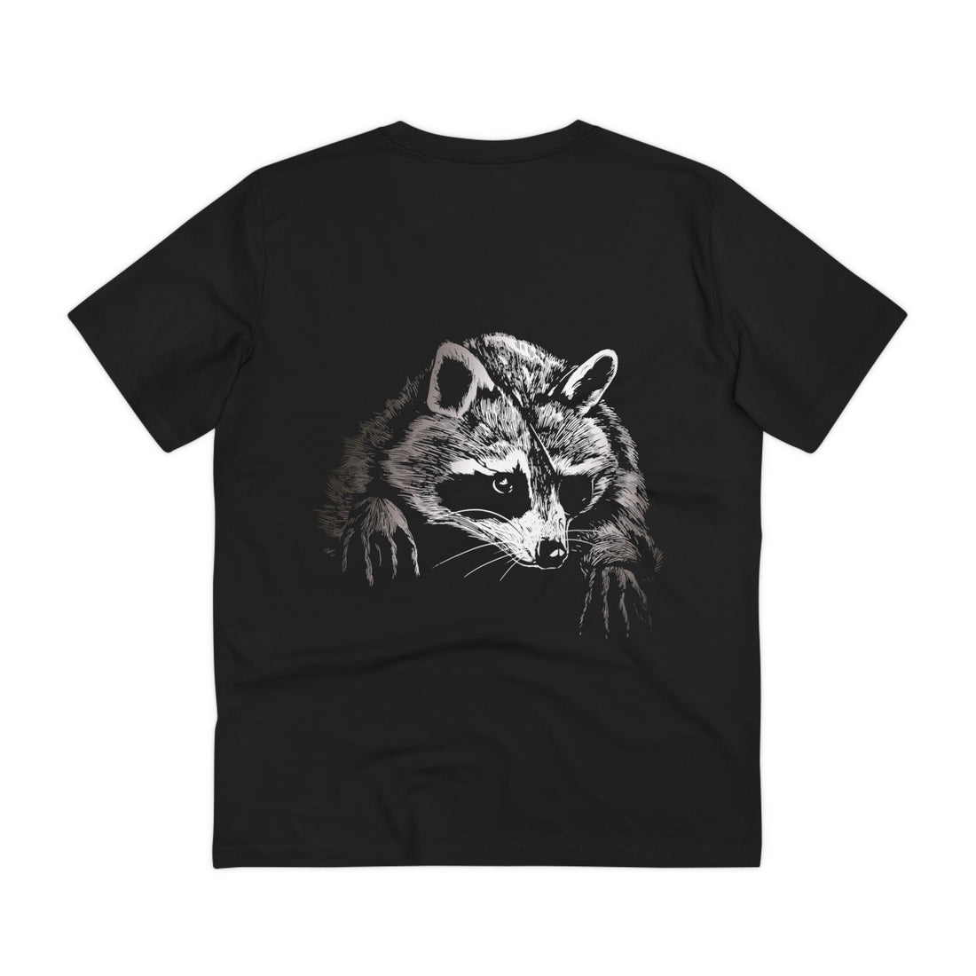 Printify T-Shirt Black / 2XS Raccon Blindfold - Animals with Eye Patch - Back Design