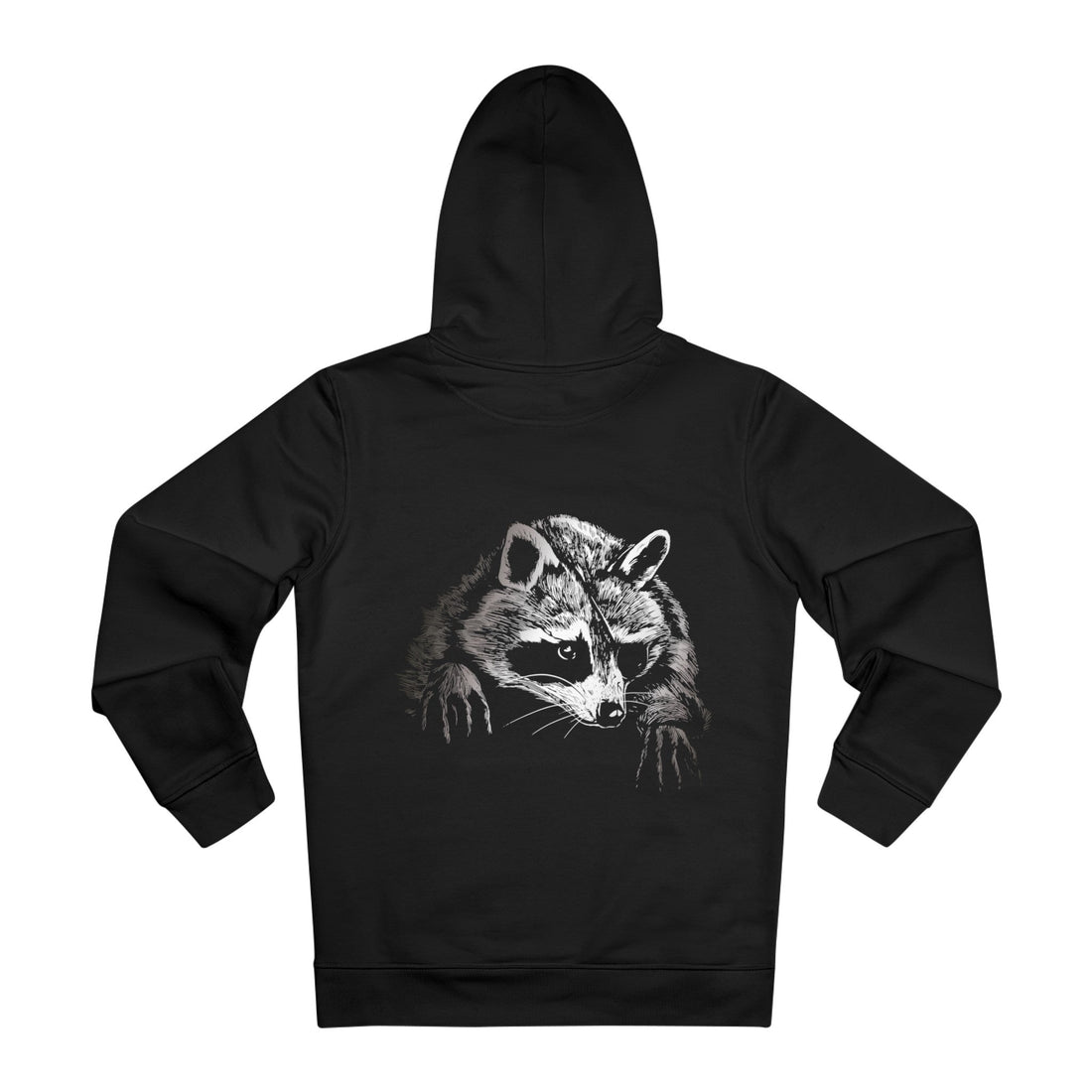 Printify Hoodie Black / M Raccon Blindfold - Animals with Eye Patch - Hoodie - Back Design