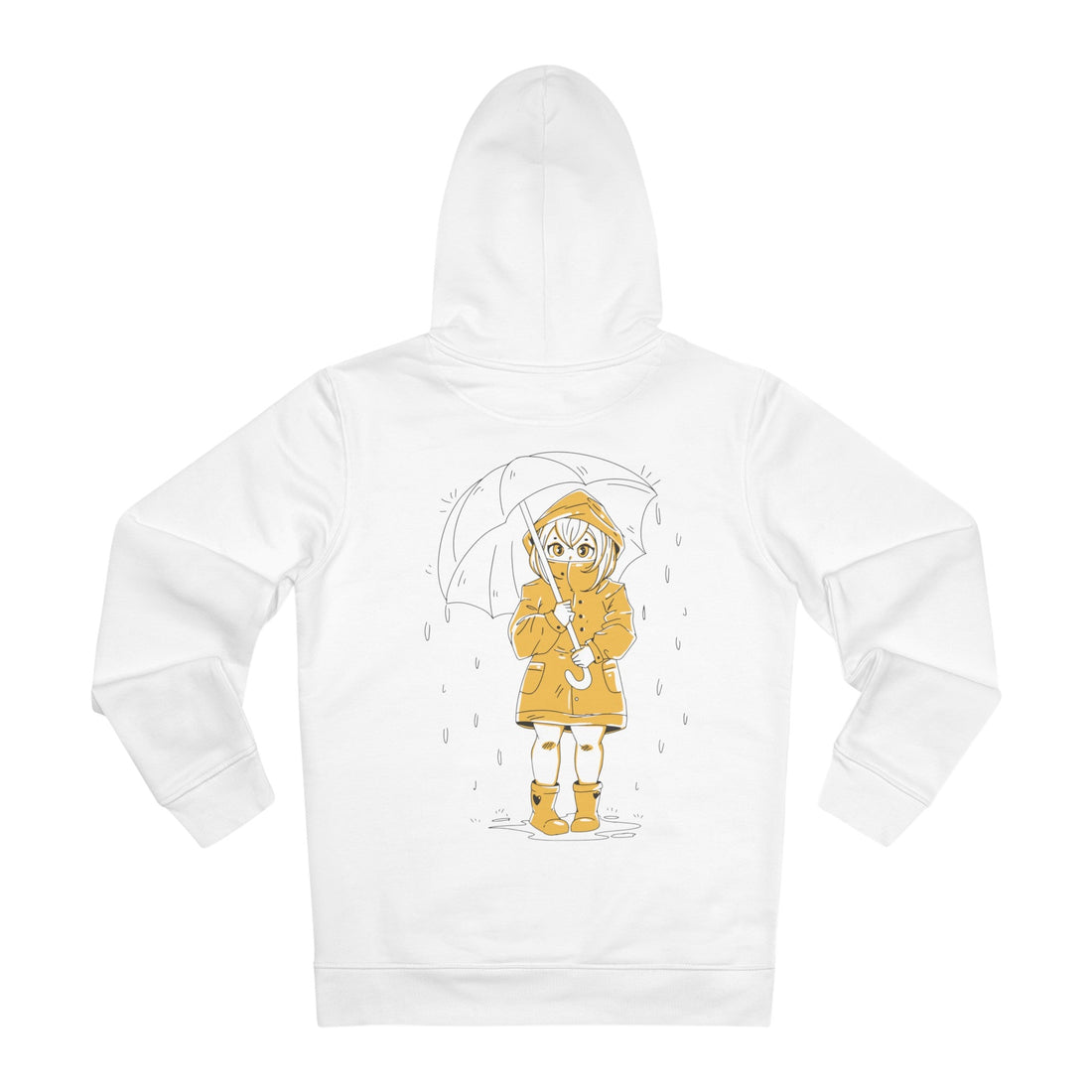 Printify Hoodie White / S Rain Anime Girl - Anime World - Hoodie - Back Design