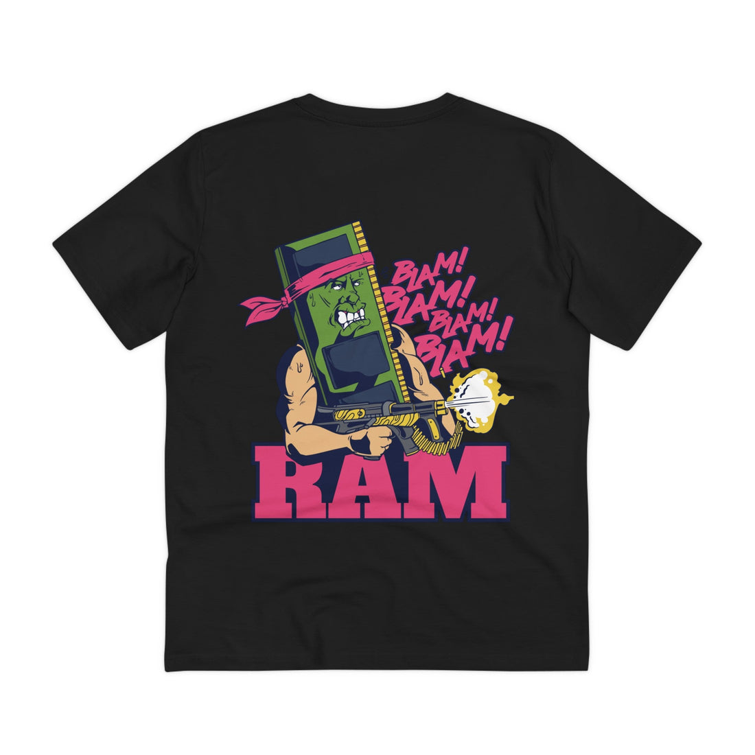 Printify T-Shirt Black / 2XS Ram(bo) - Film Parodie - Back Design