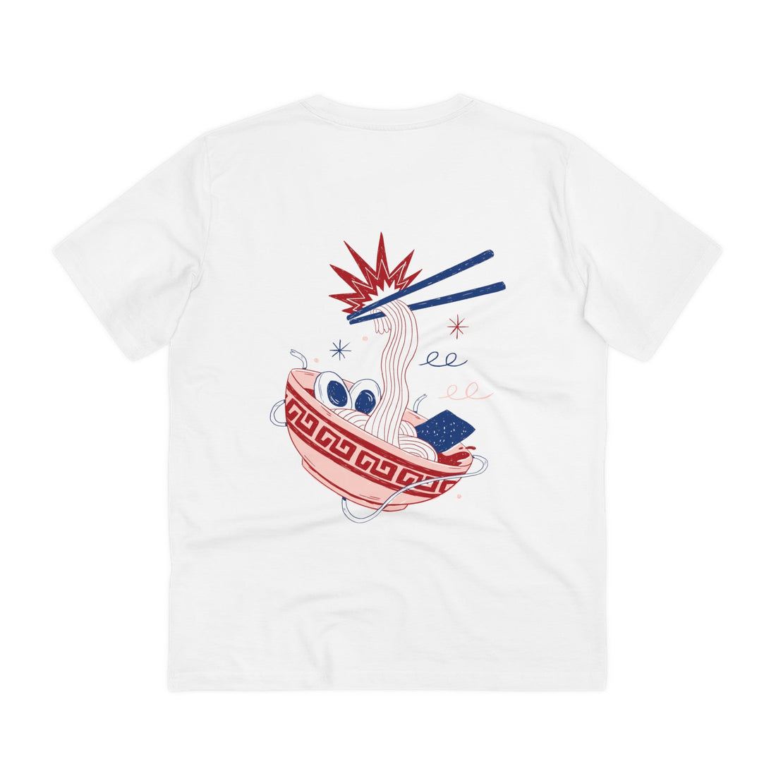 Printify T-Shirt White / 2XS Ramen Noodles - Retro Doodled Food - Back Design