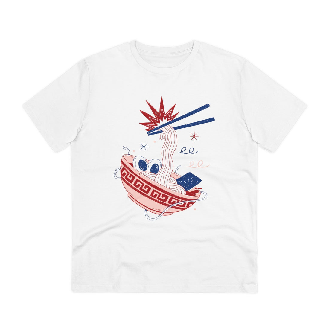 Printify T-Shirt White / 2XS Ramen Noodles - Retro Doodled Food - Front Design