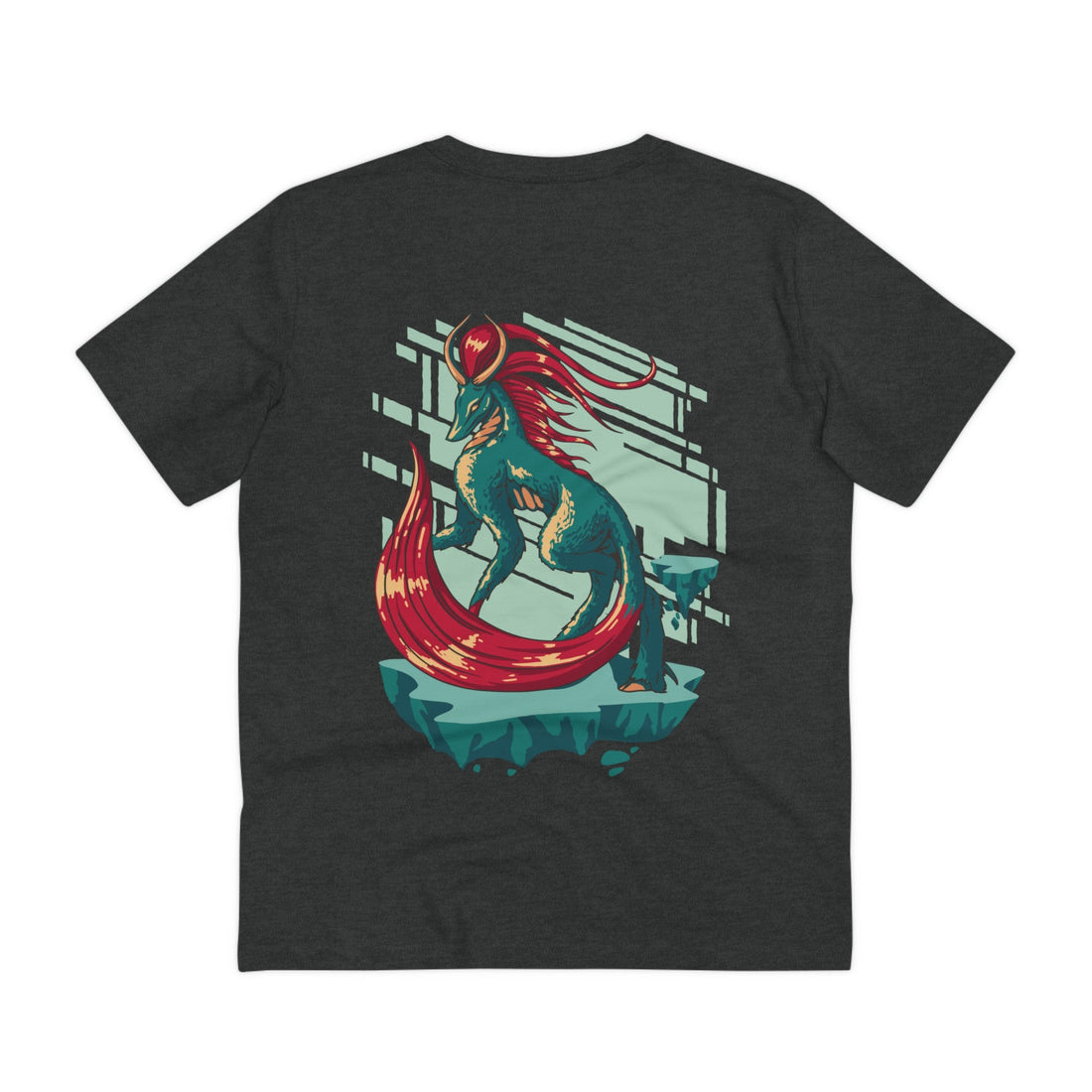 Printify T-Shirt Dark Heather Grey / 2XS Red Hair - Nightmare Monsters - Back Design