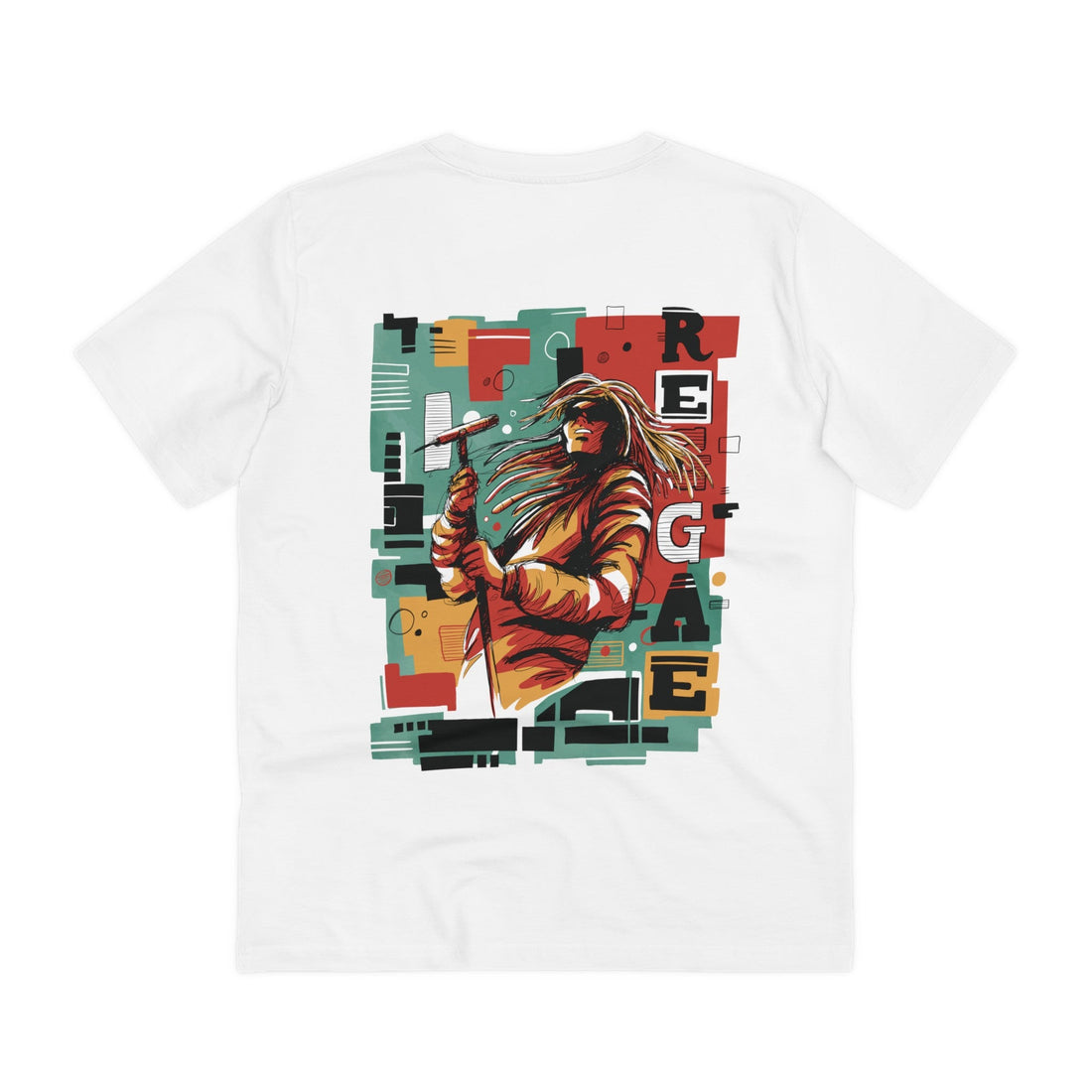 Printify T-Shirt White / 2XS Reggae - Abstract Music - Back Design