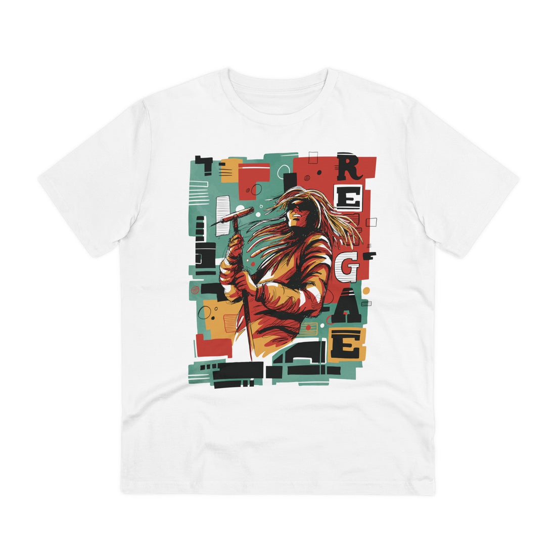 Printify T-Shirt White / 2XS Reggae - Abstract Music - Front Design