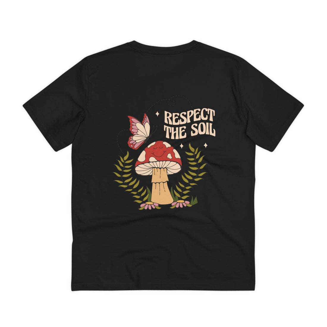 Printify T-Shirt Black / 2XS Respect the Soil - Hippie Retro - Back Design
