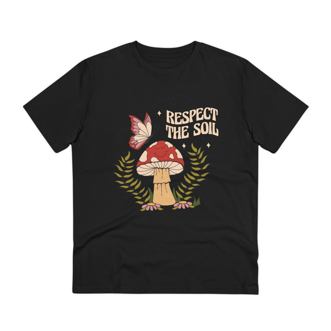 Printify T-Shirt Black / 2XS Respect the Soil - Hippie Retro - Front Design