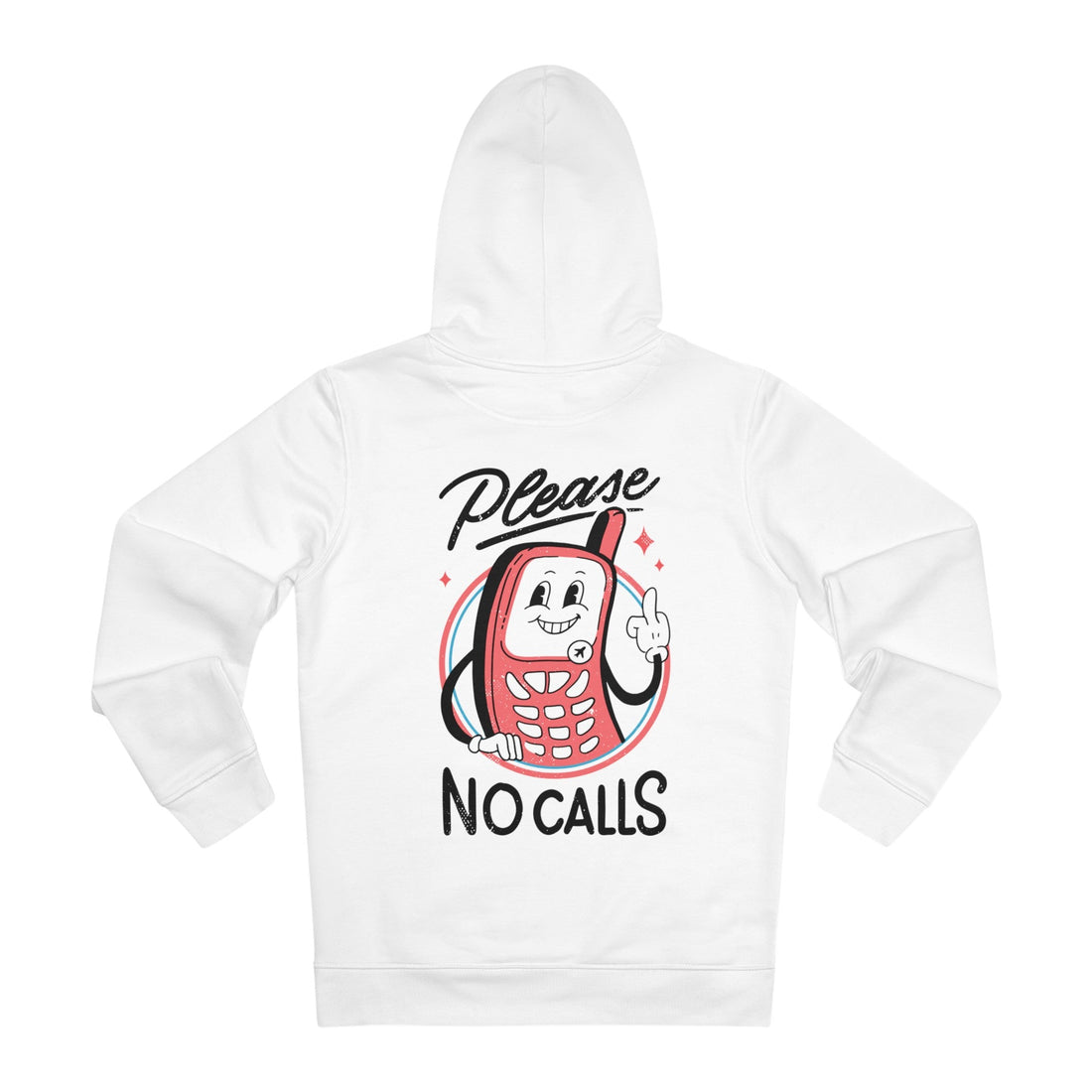 Printify Hoodie White / S Retro Phone please no calls - Antisocial Retro - Hoodie - Back Design