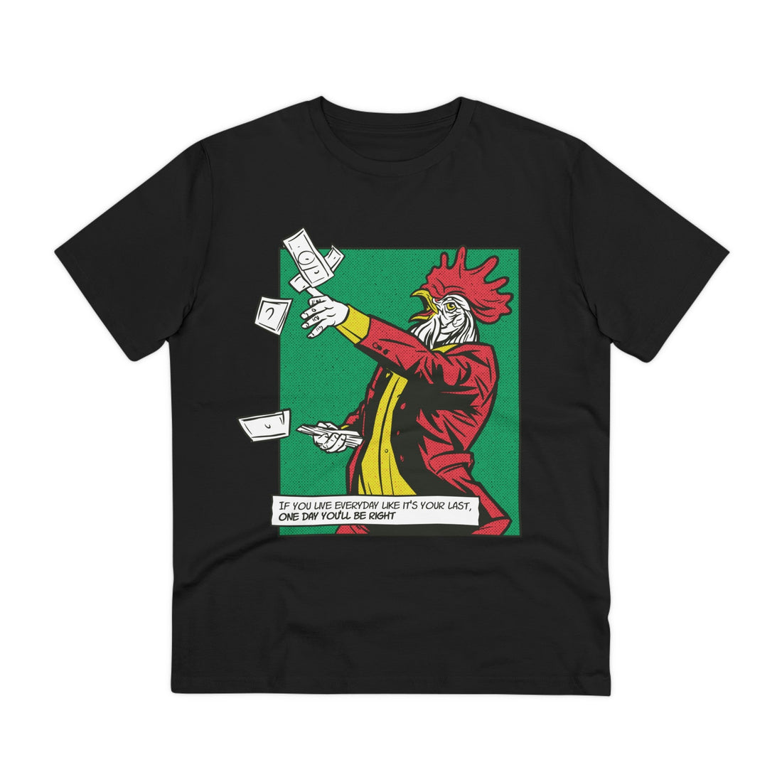 Printify T-Shirt Black / 2XS Rich Rooster - Comic Mafia - Front Design