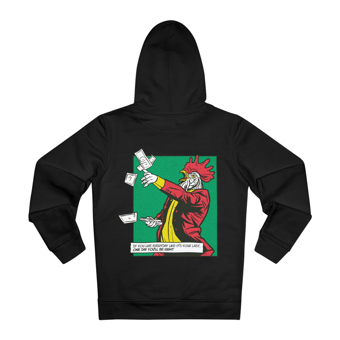 Printify Hoodie Black / M Rich Rooster - Comic Mafia - Hoodie - Back Design