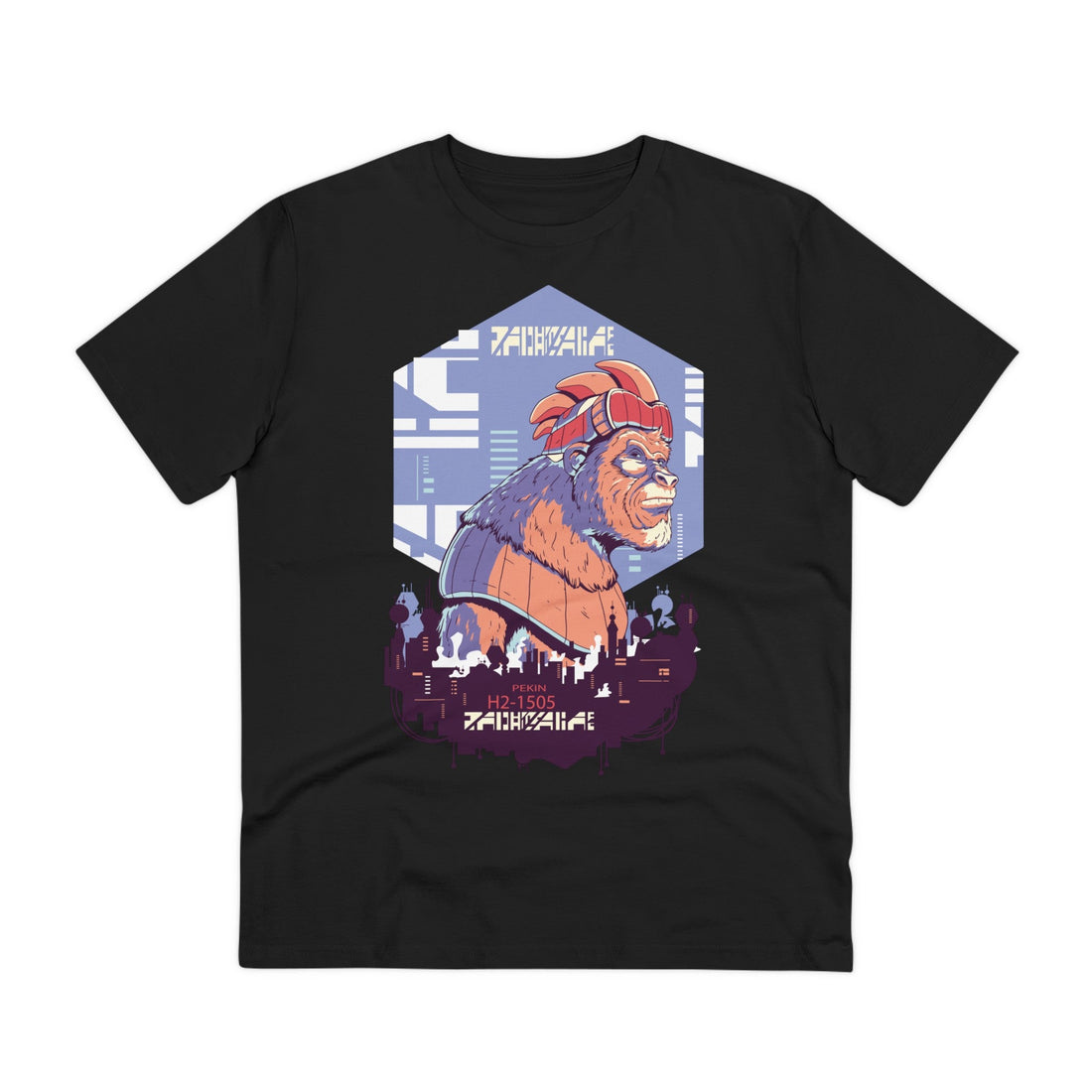 Printify T-Shirt Black / 2XS Robot Gorilla - Cyberpunk World - Front Design