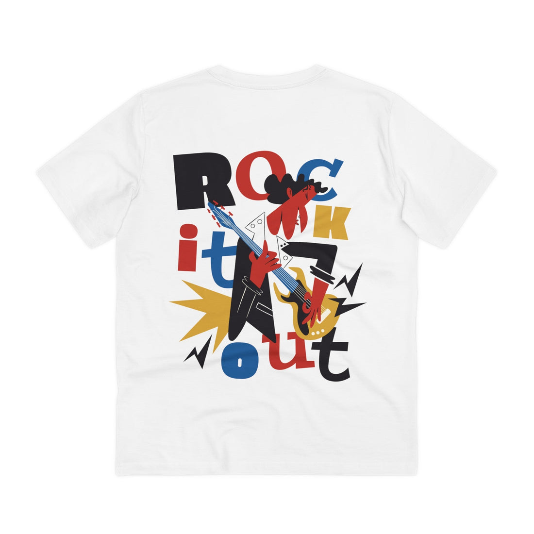 Printify T-Shirt White / 2XS Rock it out - Rockstar - Back Design