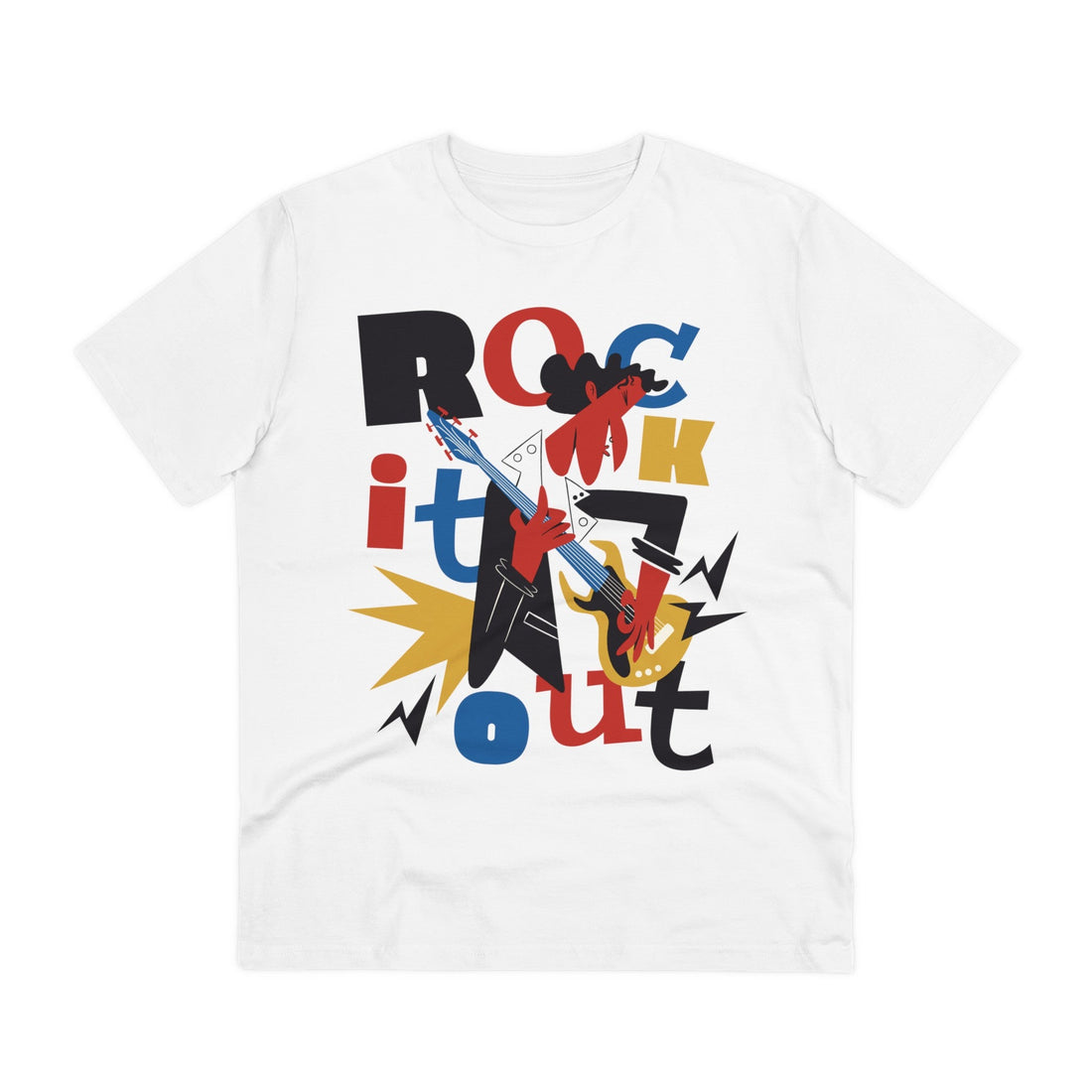 Printify T-Shirt White / 2XS Rock it out - Rockstar - Front Design