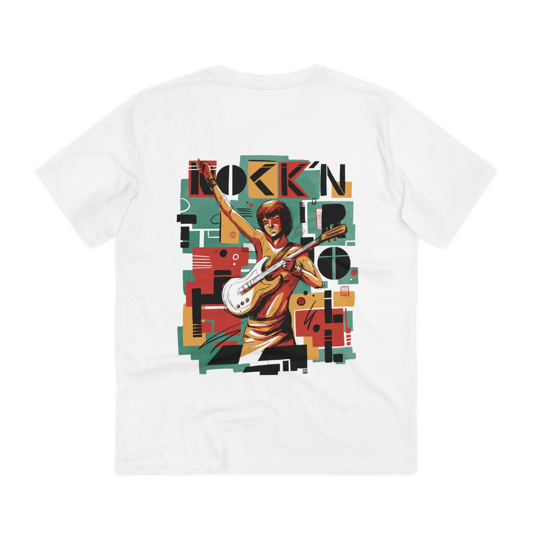 Printify T-Shirt White / 2XS Rock´n Roll - Abstract Music - Back Design