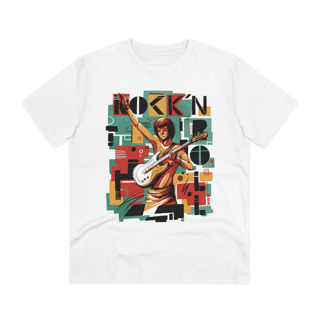 Printify T-Shirt White / 2XS Rock´n Roll - Abstract Music - Front Design