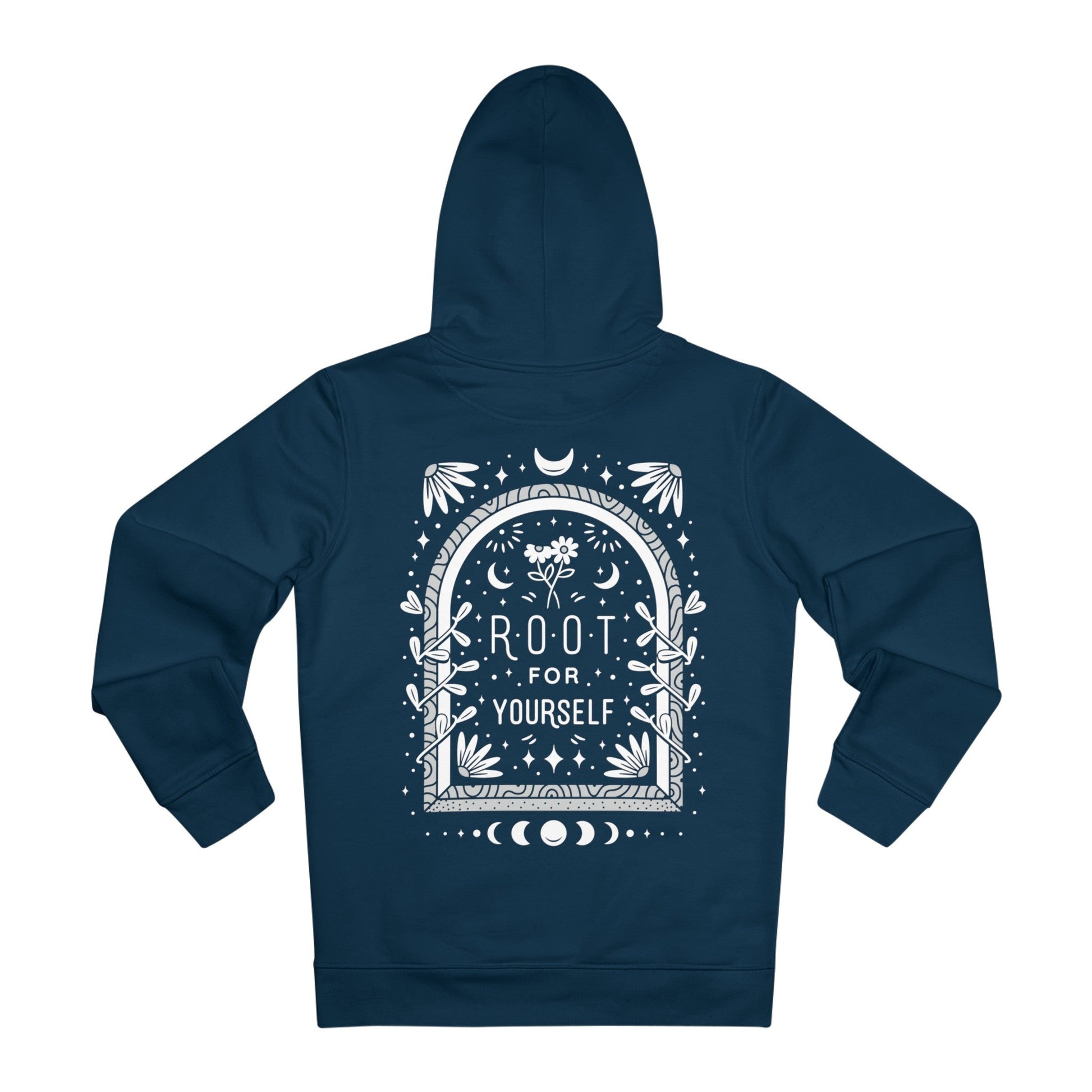 Printify Hoodie French Navy / S Root for yourself - Universe Quotes - Hoodie - Back Design