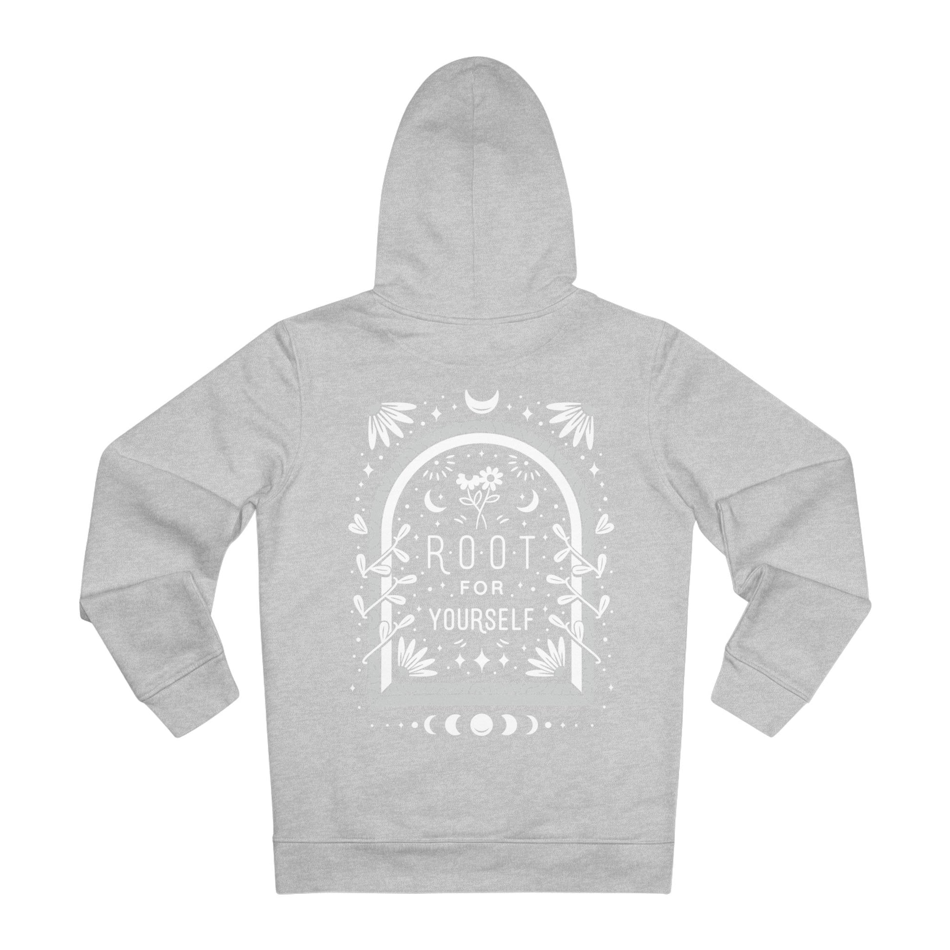 Printify Hoodie Heather Grey / S Root for yourself - Universe Quotes - Hoodie - Back Design