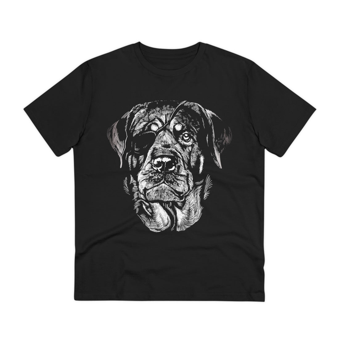 Printify T-Shirt Black / 2XS Rottweiler Dog Blindfold - Animals with Eye Patch - Front Design