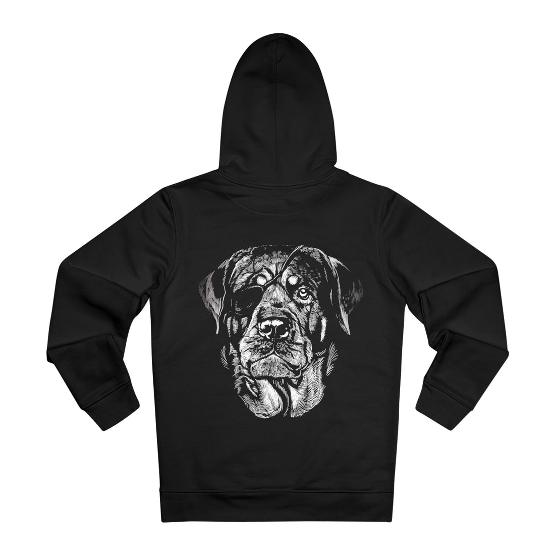 Printify Hoodie Black / M Rottweiler Dog Blindfold - Animals with Eye Patch - Hoodie - Back Design