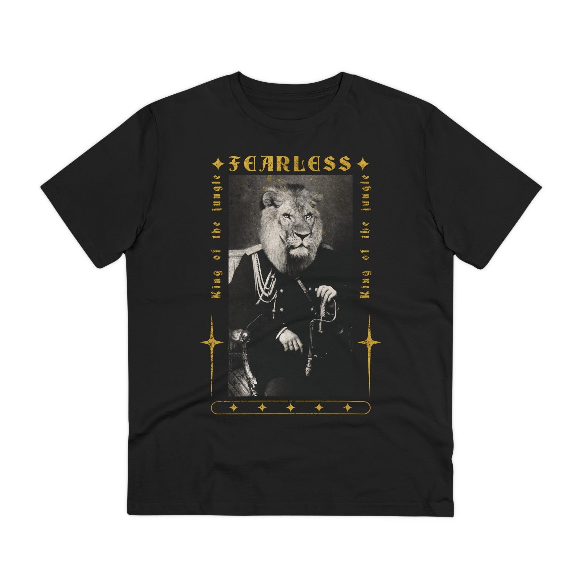 Printify T-Shirt Black / 2XS Royal Animals Fearless Lion - Streetwear - King Breaker - Front Design