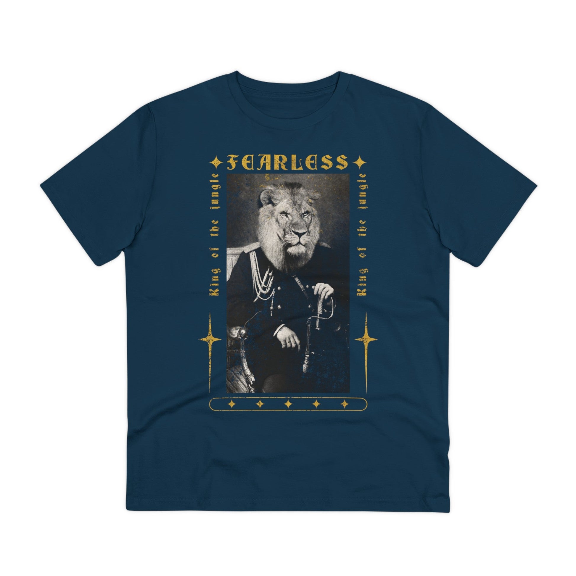 Printify T-Shirt French Navy / 2XS Royal Animals Fearless Lion - Streetwear - King Breaker - Front Design