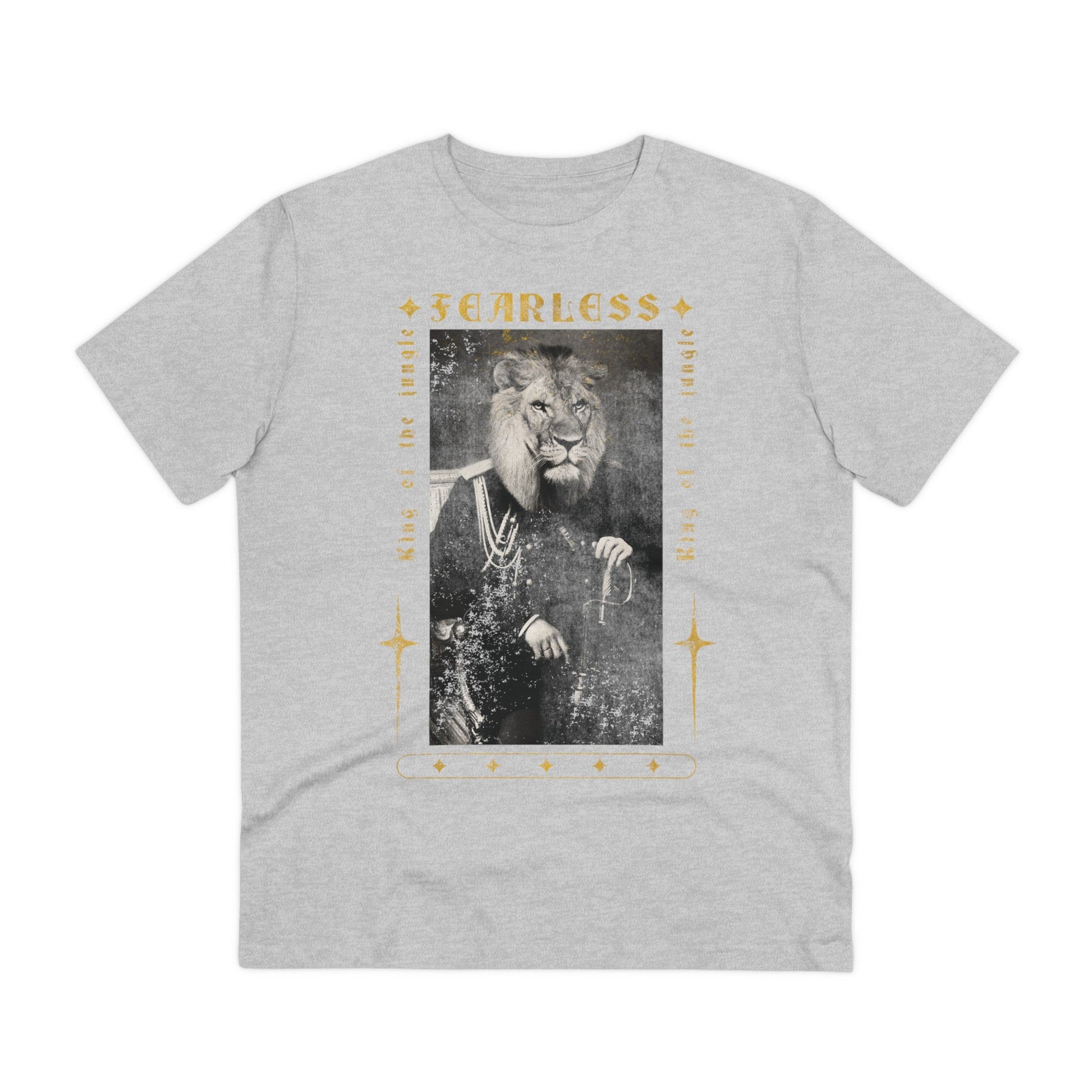 Printify T-Shirt Heather Grey / 2XS Royal Animals Fearless Lion - Streetwear - King Breaker - Front Design