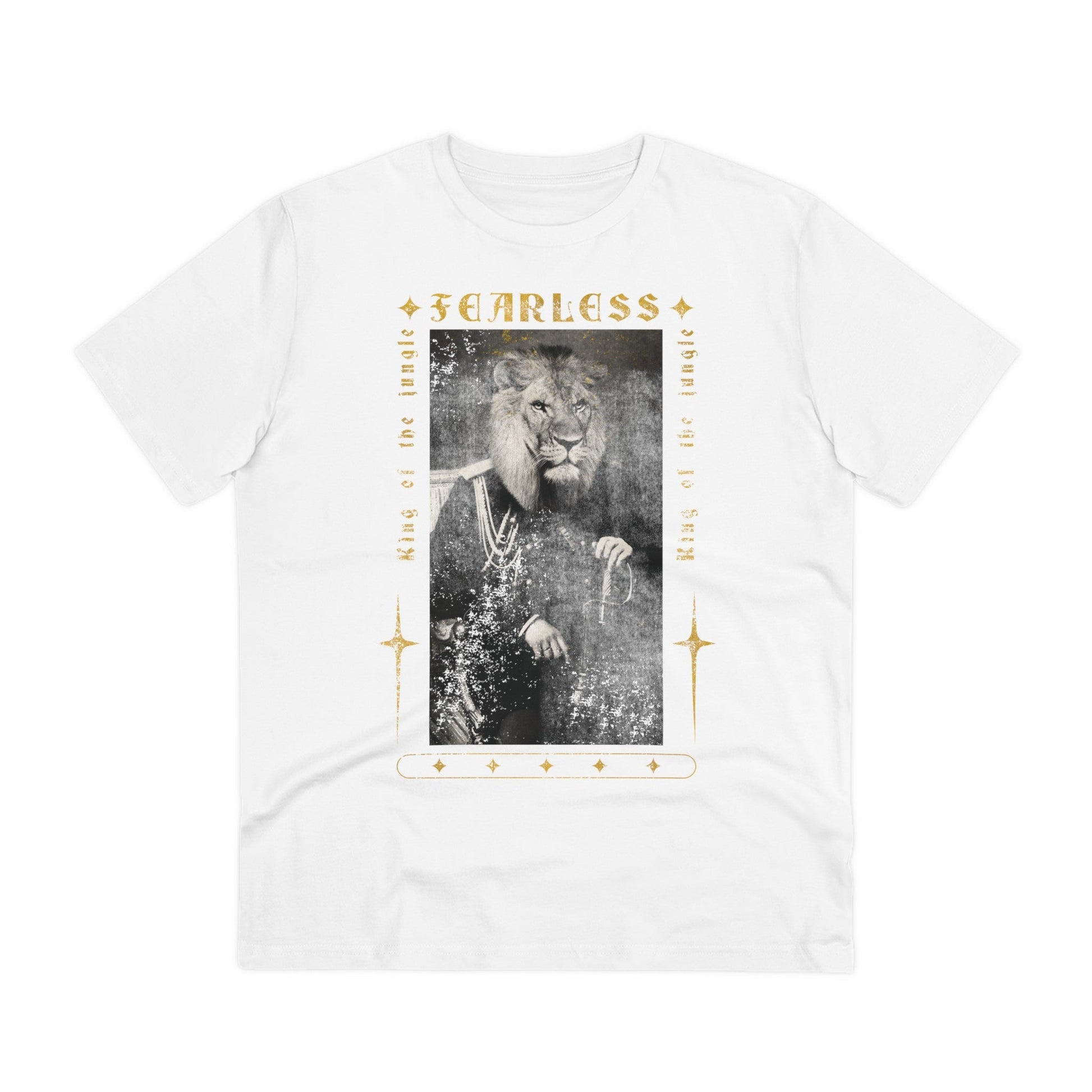 Printify T-Shirt White / 2XS Royal Animals Fearless Lion - Streetwear - King Breaker - Front Design
