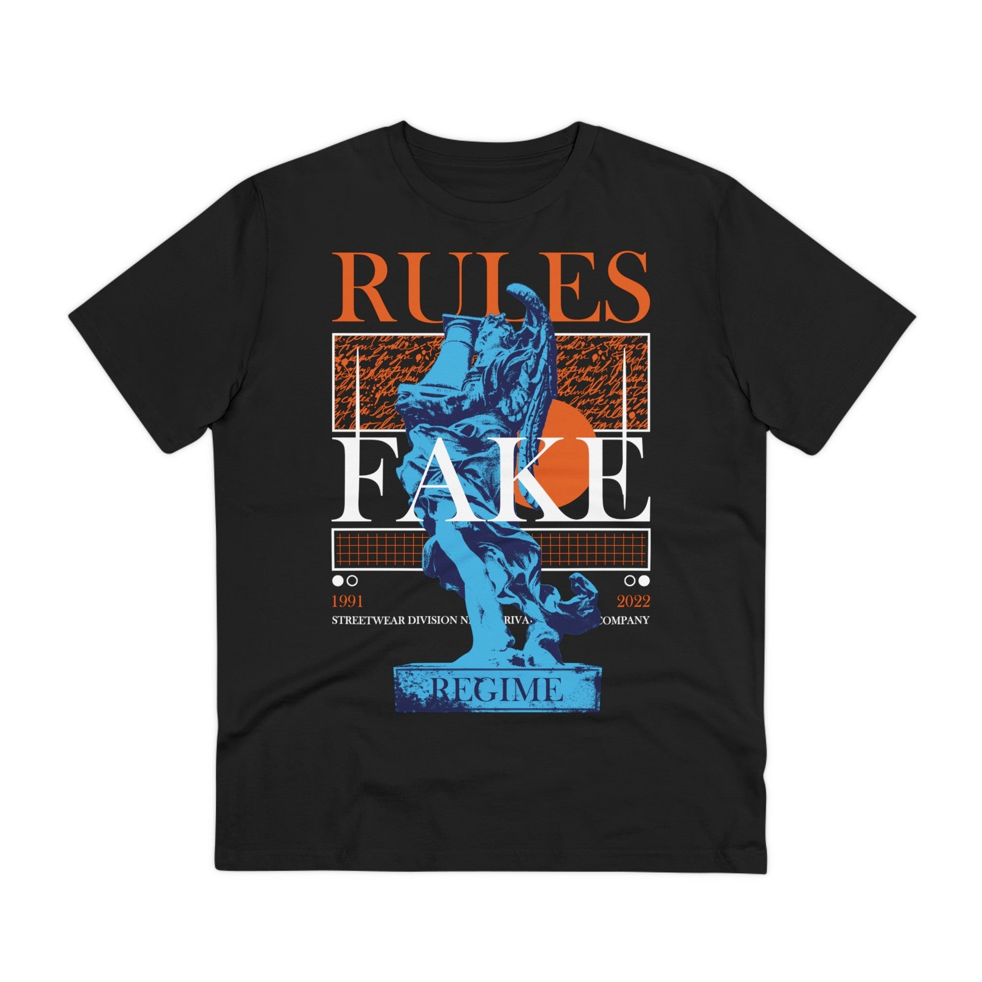 Printify T-Shirt Black / 2XS Rules Fake Regime - Streetwear - Gods Way - Front Design