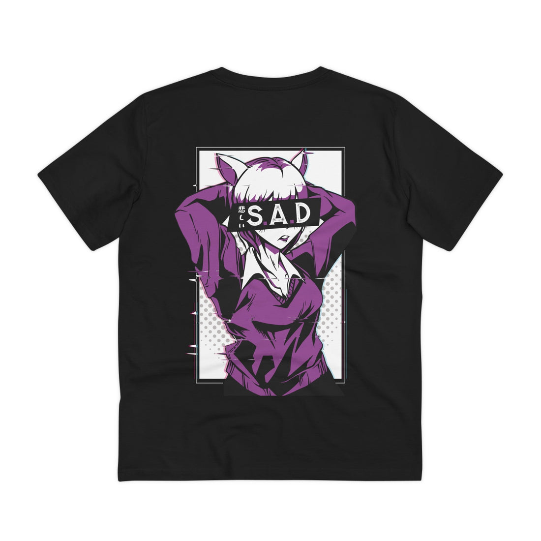 Printify T-Shirt Black / 2XS Sad Girl - Anime World - Back Design