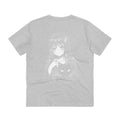 Printify T-Shirt Heather Grey / 2XS Sad Girl with black magic Cat - Anime World - Back Design