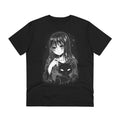 Printify T-Shirt Black / 2XS Sad Girl with black magic Cat - Anime World - Front Design