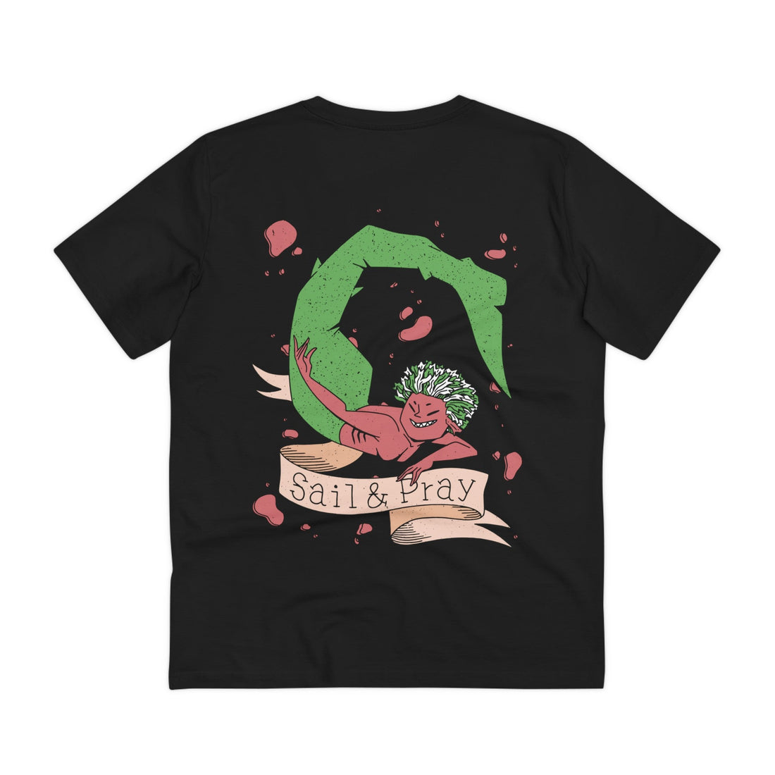Printify T-Shirt Black / 2XS Sail & Pray - Creepy Mermaids - Back Design