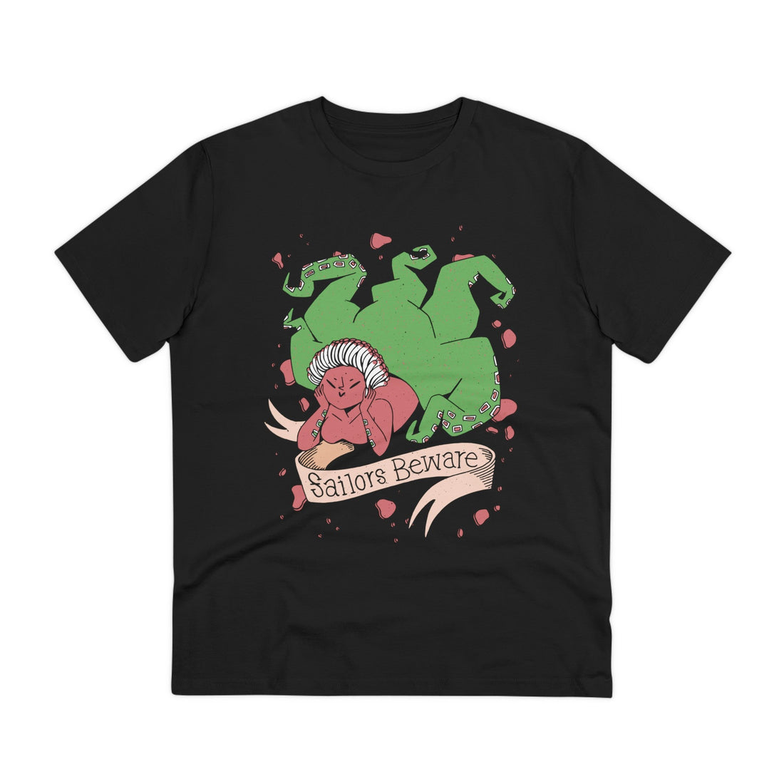 Printify T-Shirt Black / 2XS Sailors Beware - Creepy Mermaids - Front Design
